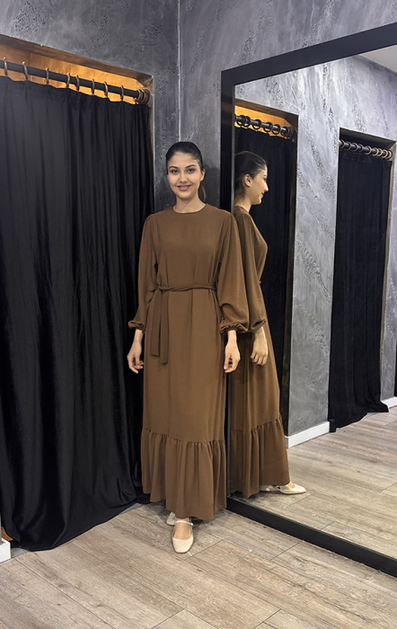 Afili Ada Elbise KAHVE - 2