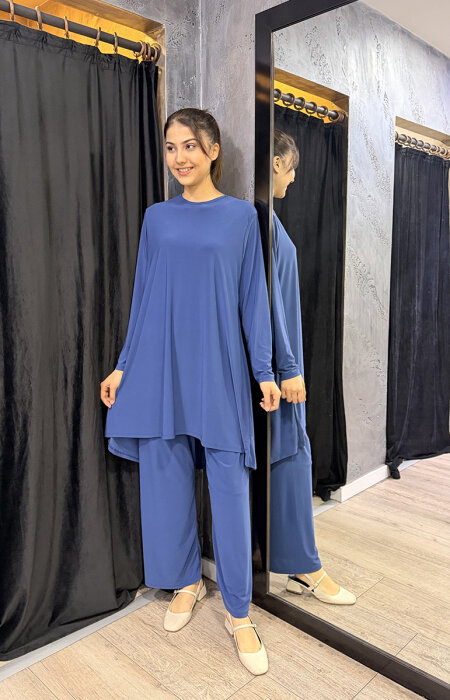 Afili Pantolon Tunik Takım İNDİGO - 2