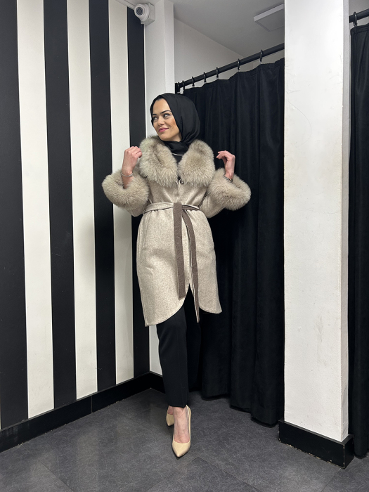 Bey's Design Alpaka Kısa Kürk VİZON - 1