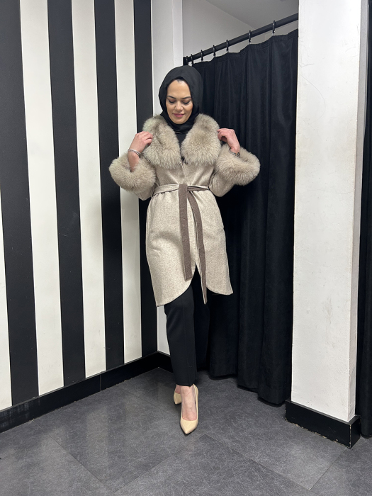 Bey's Design Alpaka Kısa Kürk VİZON - 4