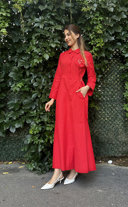Bey's Design Broş Detaylı Elbise NarÇiceği - 2