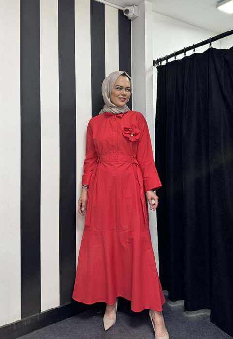 Bey's Design Broş Detaylı Elbise NarÇiceği - 2