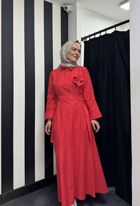 Bey's Design Broş Detaylı Elbise NarÇiceği - 3