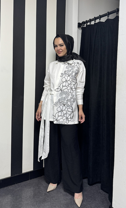 Bey's Design Dantel Gömlek EKRU - 1