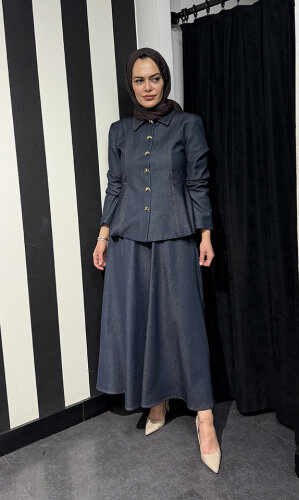 Bey's Design Denim Etek Takım DENİM