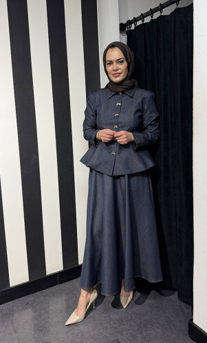 Bey's Design Denim Etek Takım DENİM - 3