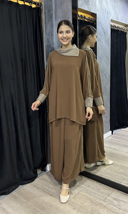 Bey's Design Grogenli Pantolon Takım KAHVE - 1