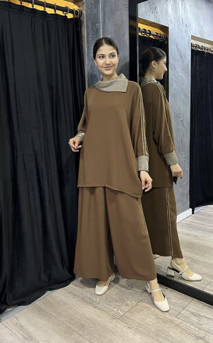 Bey's Design Grogenli Pantolon Takım KAHVE - 2