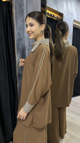 Bey's Design Grogenli Pantolon Takım KAHVE - 3