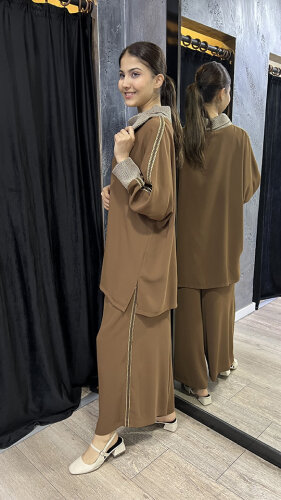 Bey's Design Grogenli Pantolon Takım KAHVE - 4