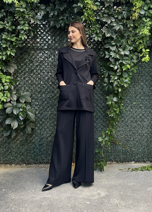 Beys Design Örme Blazer Takım SİYAH - 2