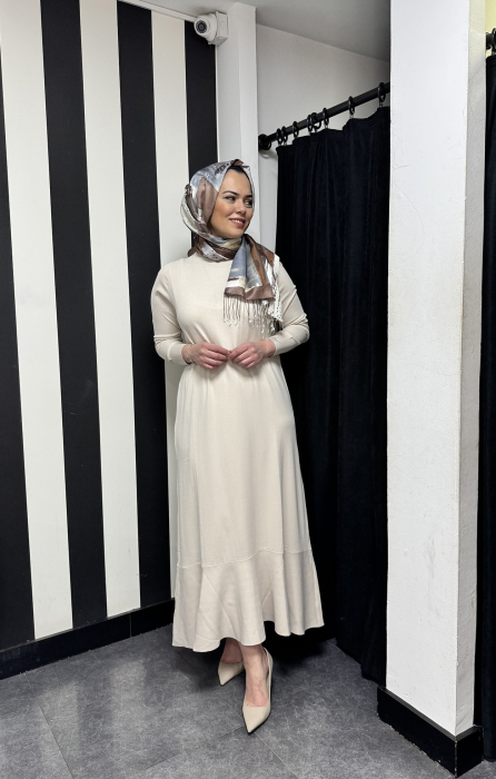 Beys Design Volanlı Triko Elbise TAŞ - 2