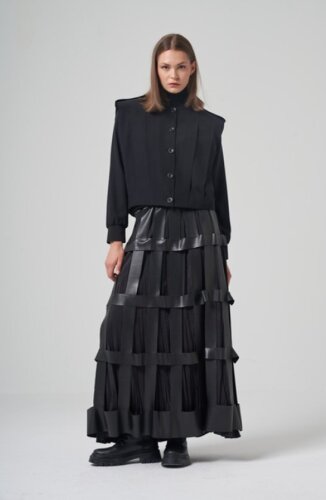 Ceremony Anjelik Apoletli Kısa Ceket SİYAH - CEREMONY