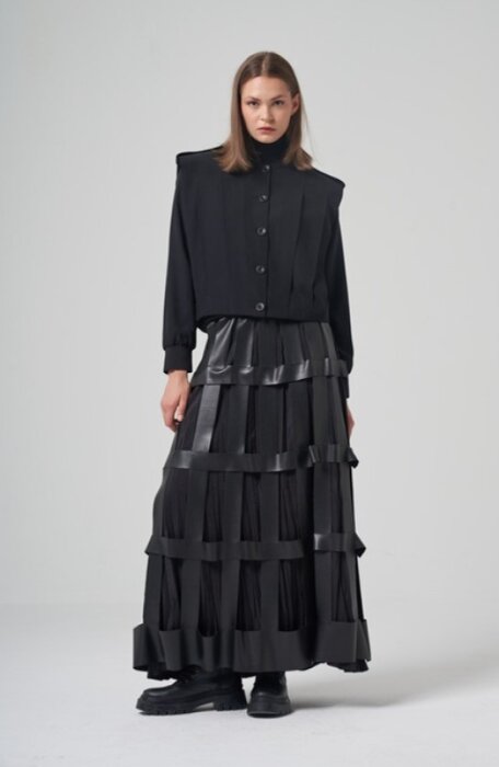 Ceremony Anjelik Apoletli Kısa Ceket SİYAH - 1