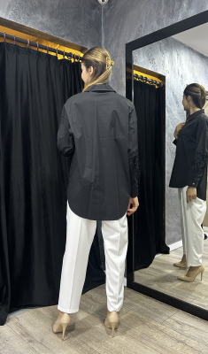 Ceremony Aplike Detaylı Tek Cepli Paper Touch Tunik SİYAH - 2