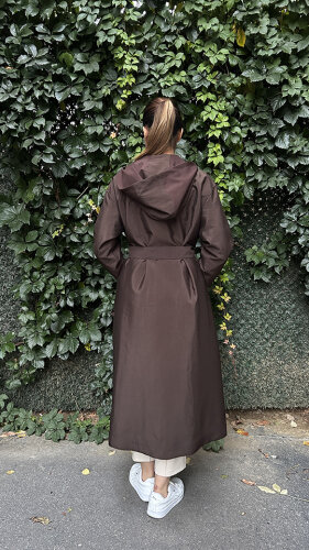 Ceremony Ara Biye Detaylı Önden Fermuarlı Dubai Garnili Kap KAHVERENGİ - 3