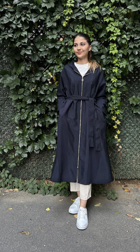 Ceremony Ara Biye Detaylı Önden Fermuarlı Dubai Garnili Kap LACİVERT