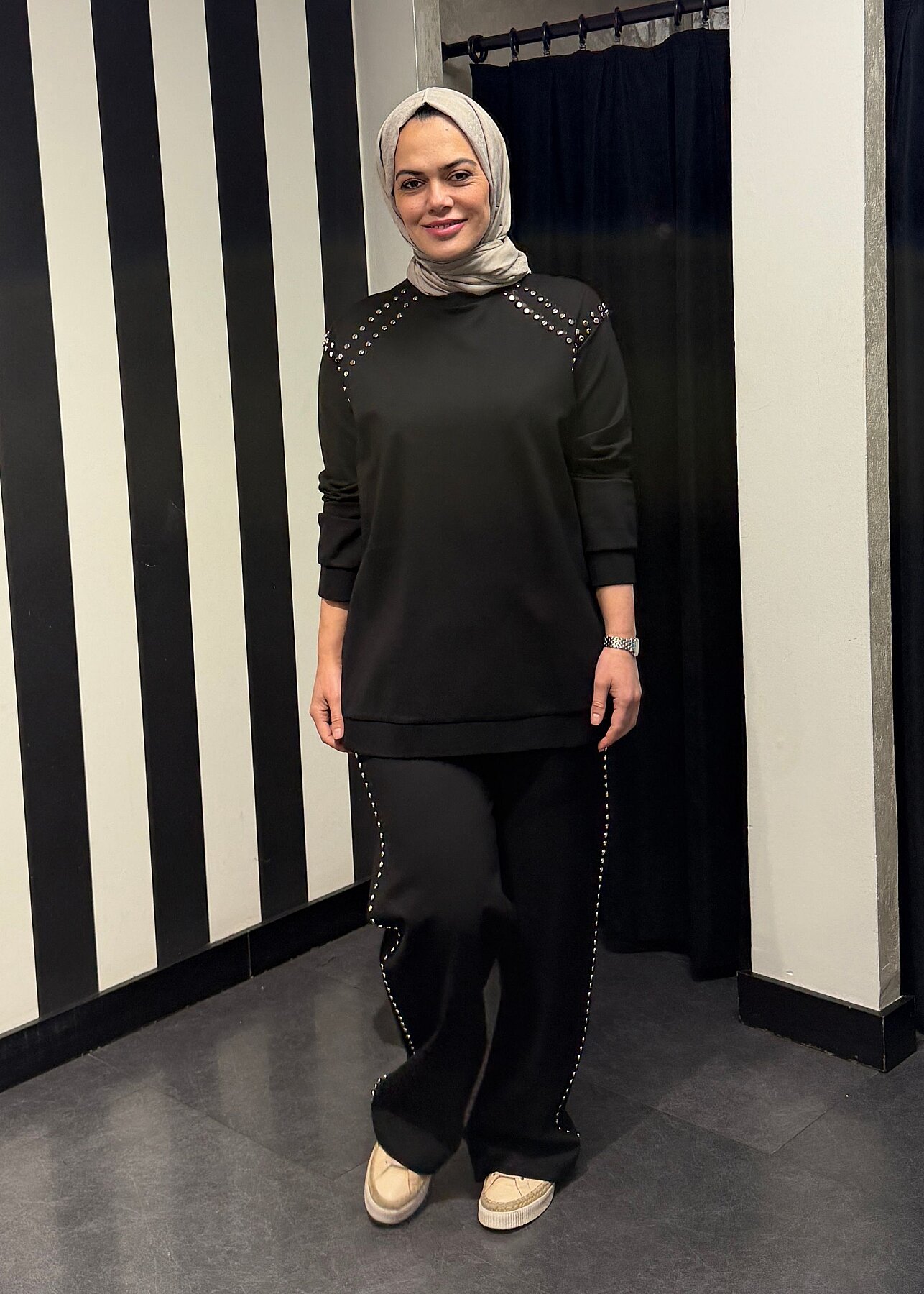 Ceremony Bluzu Ve Pantolonu Çakma Detaylı Luna Takım SİYAH - 3