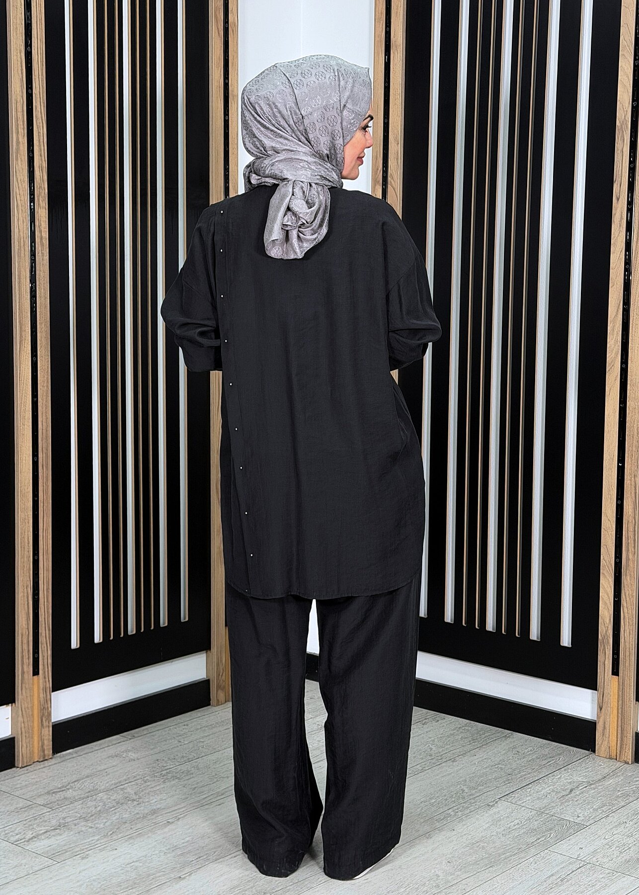 Ceremony Çapraz Cep Detaylı Pantolonlu Safari Takım SİYAH - 4