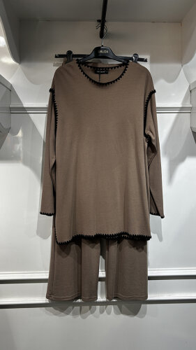 Ceremony Çoban Dikişli Etekli Çelik Triko Takım VİZON - CEREMONY