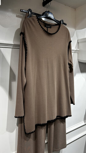 Ceremony Çoban Dikişli Etekli Çelik Triko Takım VİZON - 2