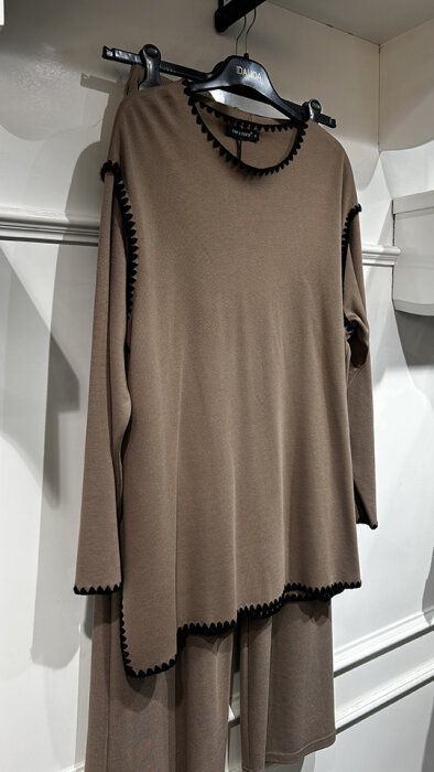 Ceremony Çoban Dikişli Etekli Çelik Triko Takım VİZON - 2