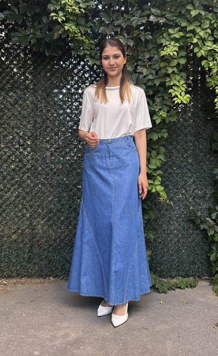 Ceremony Denim Önden Fermuarlı Etek ORJİNAL - 1