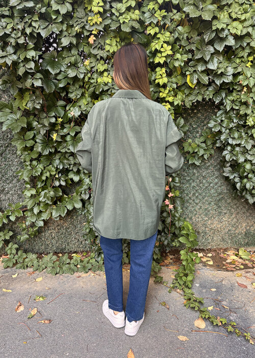 Ceremony Düğmeli Uzun Kollu Dekoratif Dikişli Gömlek Turmalin Yeşil - 4