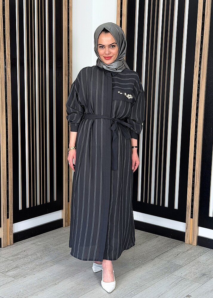 Ceremony İstiridye İşlemeli Miranda Elbise SİYAH