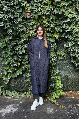 Ceremony Kapüşonlu Fermuar Detaylı Baklava Kapitöne Kap LACİVERT