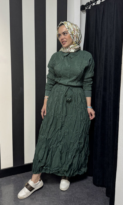 Ceremony Merlin Kraşlı Eteklli Takım Turmalin Yeşil - 2