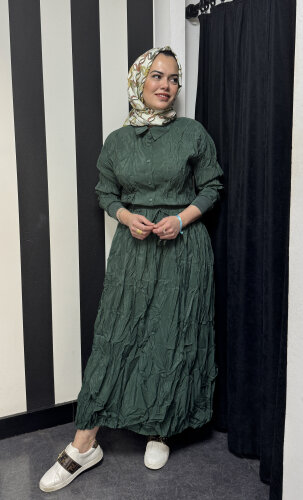 Ceremony Merlin Kraşlı Eteklli Takım Turmalin Yeşil - 3