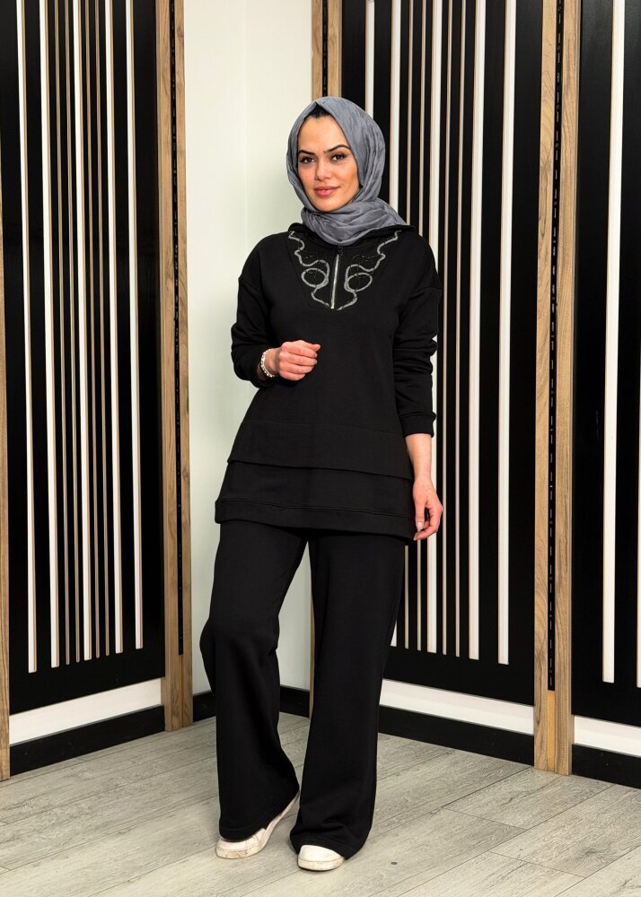 Ceremony Nakışlı Evita Takım SİYAH