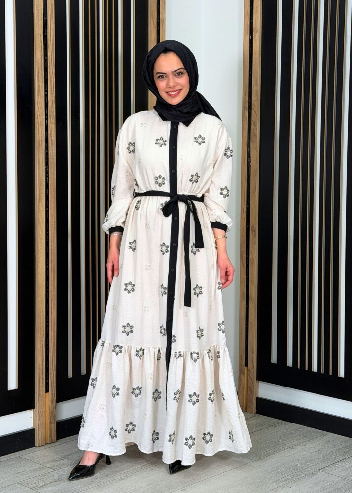 Ceremony Önden Bağlamalı Siyah Pat Detaylı Roza Elbise ORJİNAL - 2