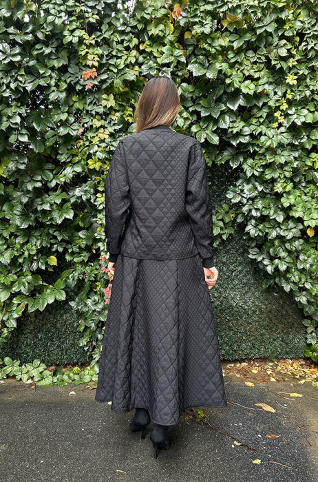 Ceremony Önü Fermuarlı Ceket Ve Etekli Baklava Kapitön Takım SİYAH - 5