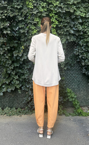 Ceremony Paçası Çıtçıt Detayİstiridye Süs Detay Kot Pantolon TURUNCU - 3