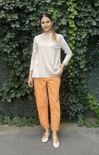 Ceremony Paçası Çıtçıt Detayİstiridye Süs Detay Kot Pantolon TURUNCU