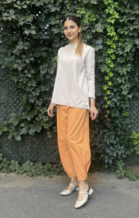 Ceremony Paçası Çıtçıt Detayİstiridye Süs Detay Kot Pantolon TURUNCU - 2