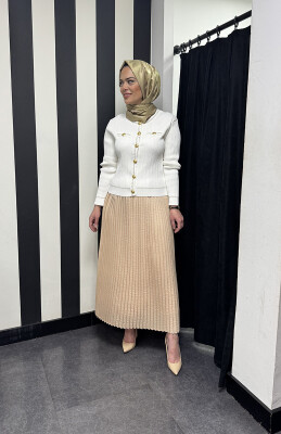 Ceremony Samar Dik Plise Etek Nude - 1