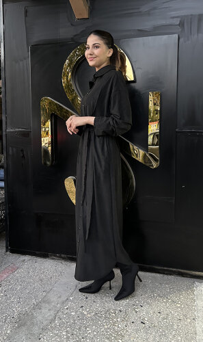 Ceremony Süet Gömlek Elbise SİYAH - 3