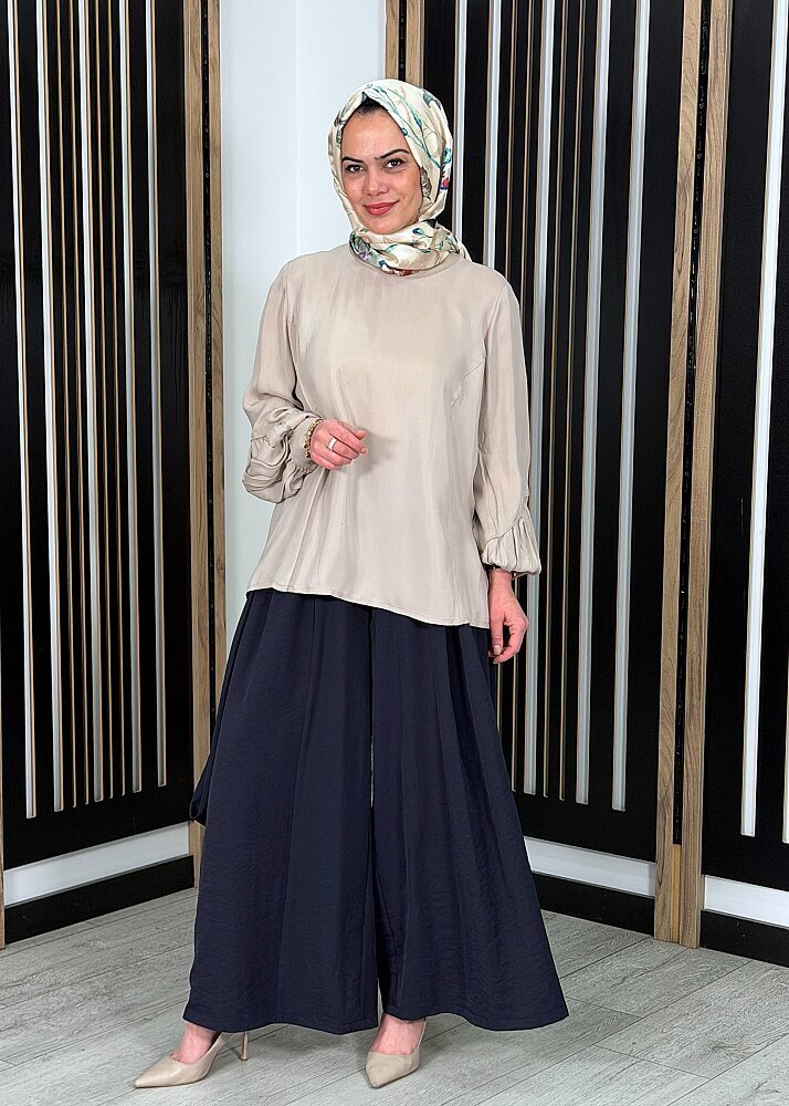 Ceremony Yandan Büyük Torba Cepli Zeyna Pantolon LACİVERT