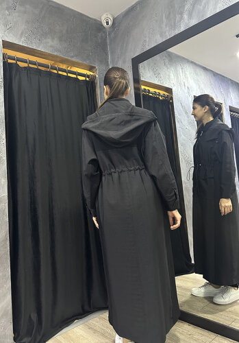 Ceremony Yanları Çelik Garnili Belden Büzgülü Fermuarlı Dubai Kap SİYAH - 3