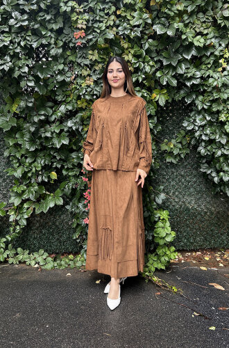 Ceremony Yarasa Kol Etekli Takım KAHVE - CEREMONY