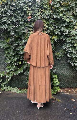 Ceremony Yarasa Kol Etekli Takım KAHVE - 4