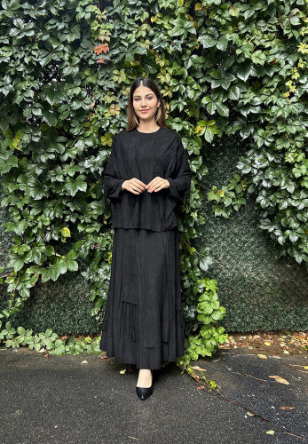 Ceremony Yarasa Kol Etekli Takım SİYAH - CEREMONY