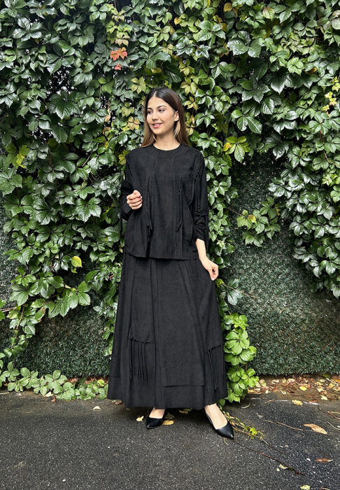 Ceremony Yarasa Kol Etekli Takım SİYAH - 2