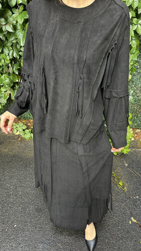 Ceremony Yarasa Kol Etekli Takım SİYAH - 3