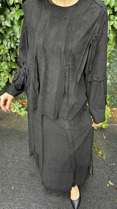 Ceremony Yarasa Kol Etekli Takım SİYAH - 3