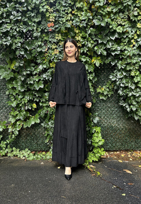 Ceremony Yarasa Kol Etekli Takım SİYAH - 5