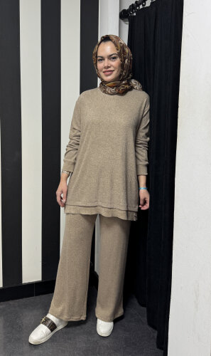 Ceremony Yün İşlemeli Pantolonlu Takım CAMEL - 2